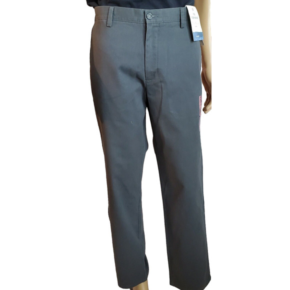 NEW DOCKERS MENS THE CLEAN KHAKI SLIM FIT GREY PANTS 36x29.5" See measurements - Picture 1 of 9